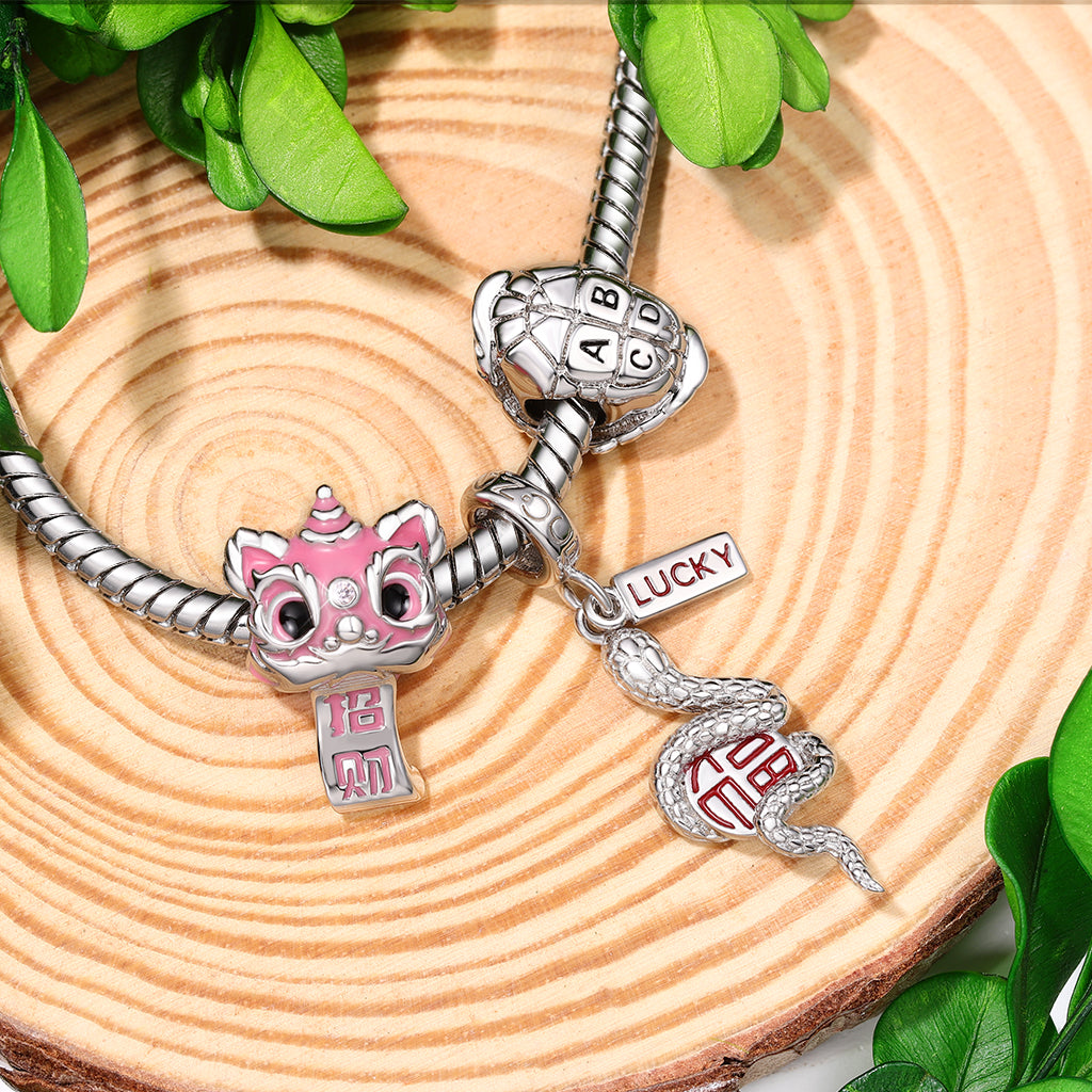 Gnoce Longevity Turtle Shell Engravable Letter Charm_4