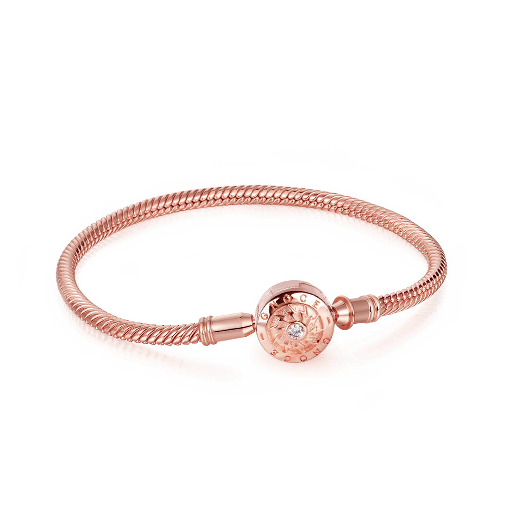 Gnoce "The Moment I Meet You" Elegant 18K Rose Gold Plated Classic Bracelet Well Made Multi Size 16CM-22CM Best Gifts For Her_1