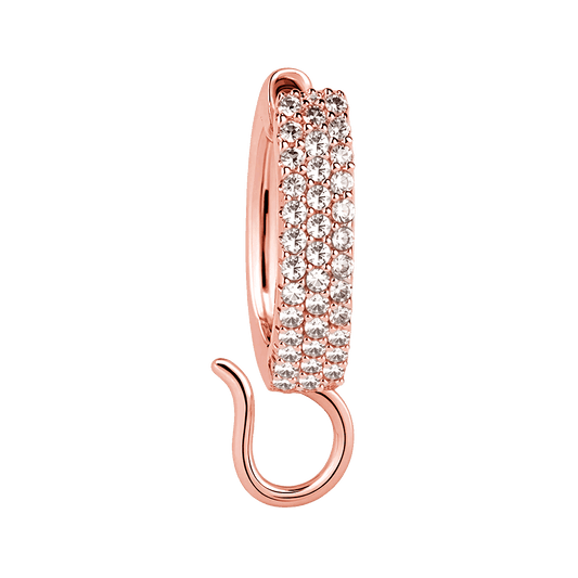 Gnoce "Make You Special" Basic Earring Lever Back Hook Hoop Sterling Silver With Cz 18k Rose Gold Plated (Exclude Pendant)_1