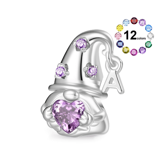 Gnoce Sweet Gnome Embraces Birthstone Heart Charm_1