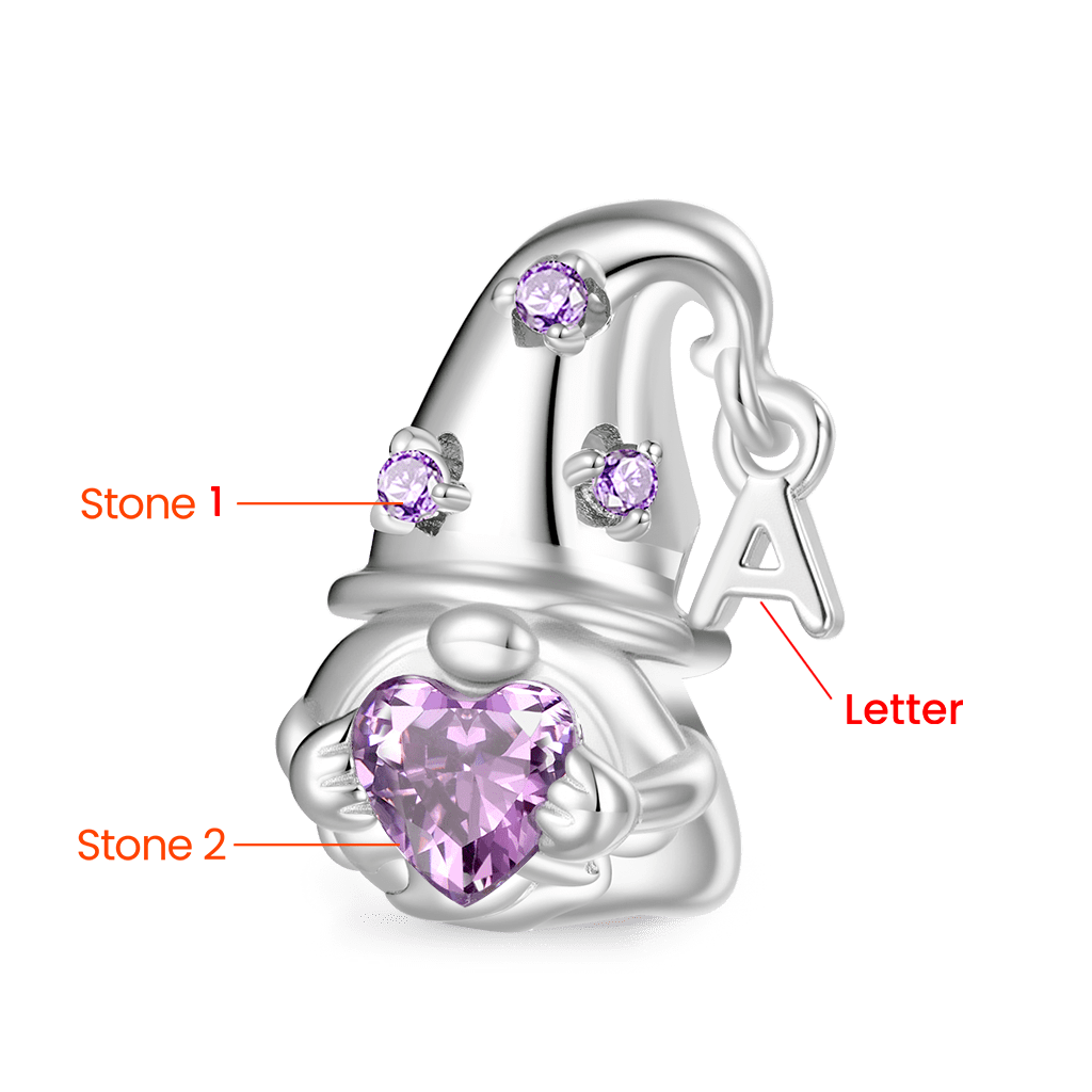 Gnoce Sweet Gnome Embraces Birthstone Heart Charm_2