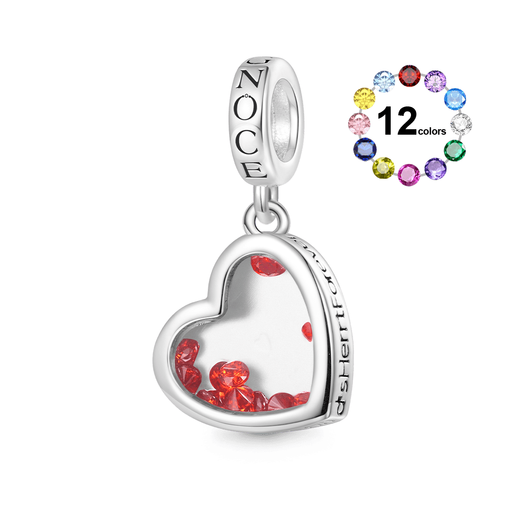 Gnoce Mother's Day Birthstones Forever Heart Pendant Dangle Charm_1