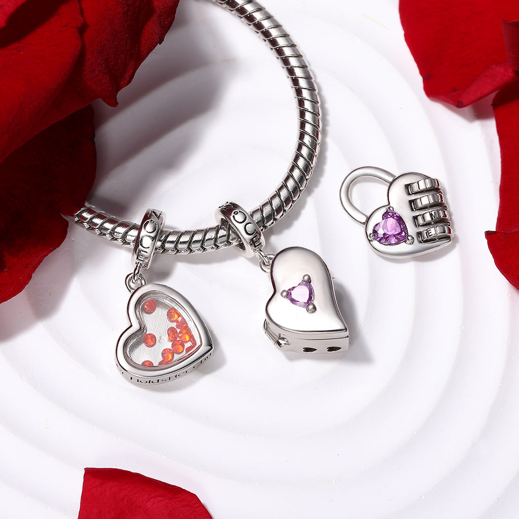 Gnoce Engravable Lock with a Love Code Charm_5