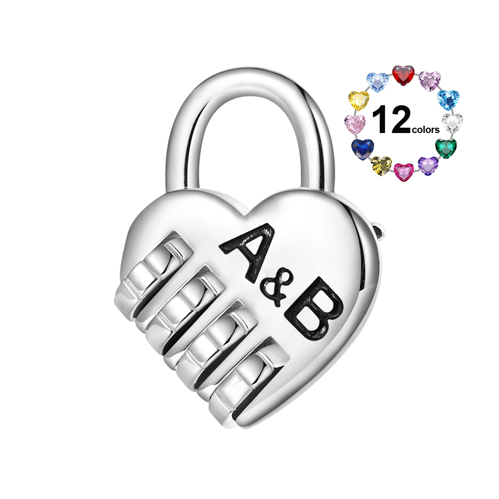 Gnoce Engravable Lock with a Love Code Charm_1