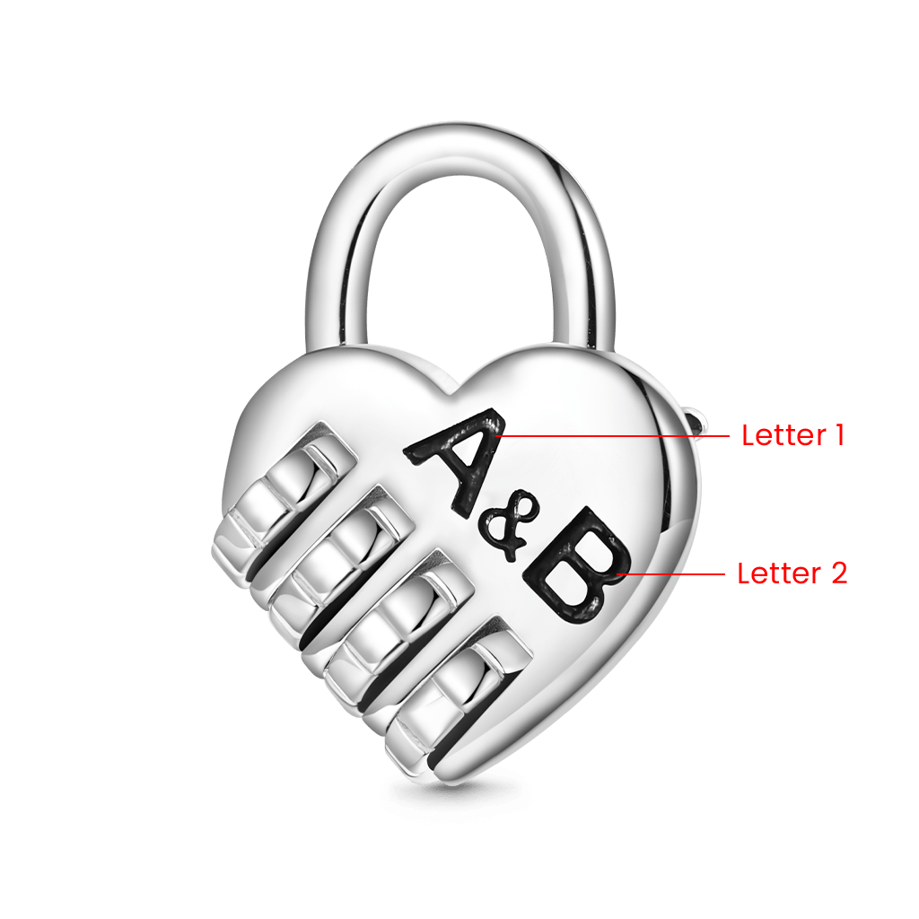 Gnoce Engravable Lock with a Love Code Charm_3