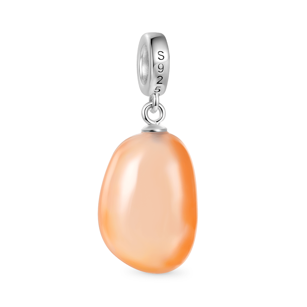 Gnoce Natural Orange Color Rain Flower Stone Pendant Dangle Charm_2