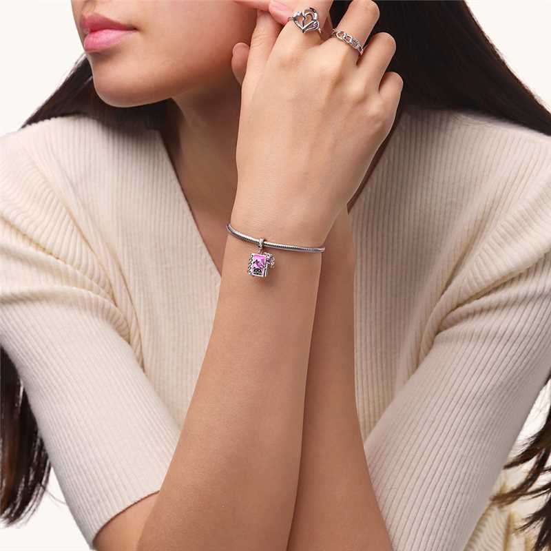 Gnoce Black Cat Diary with Flip-page Engravable Pendant Dangle Charm_6