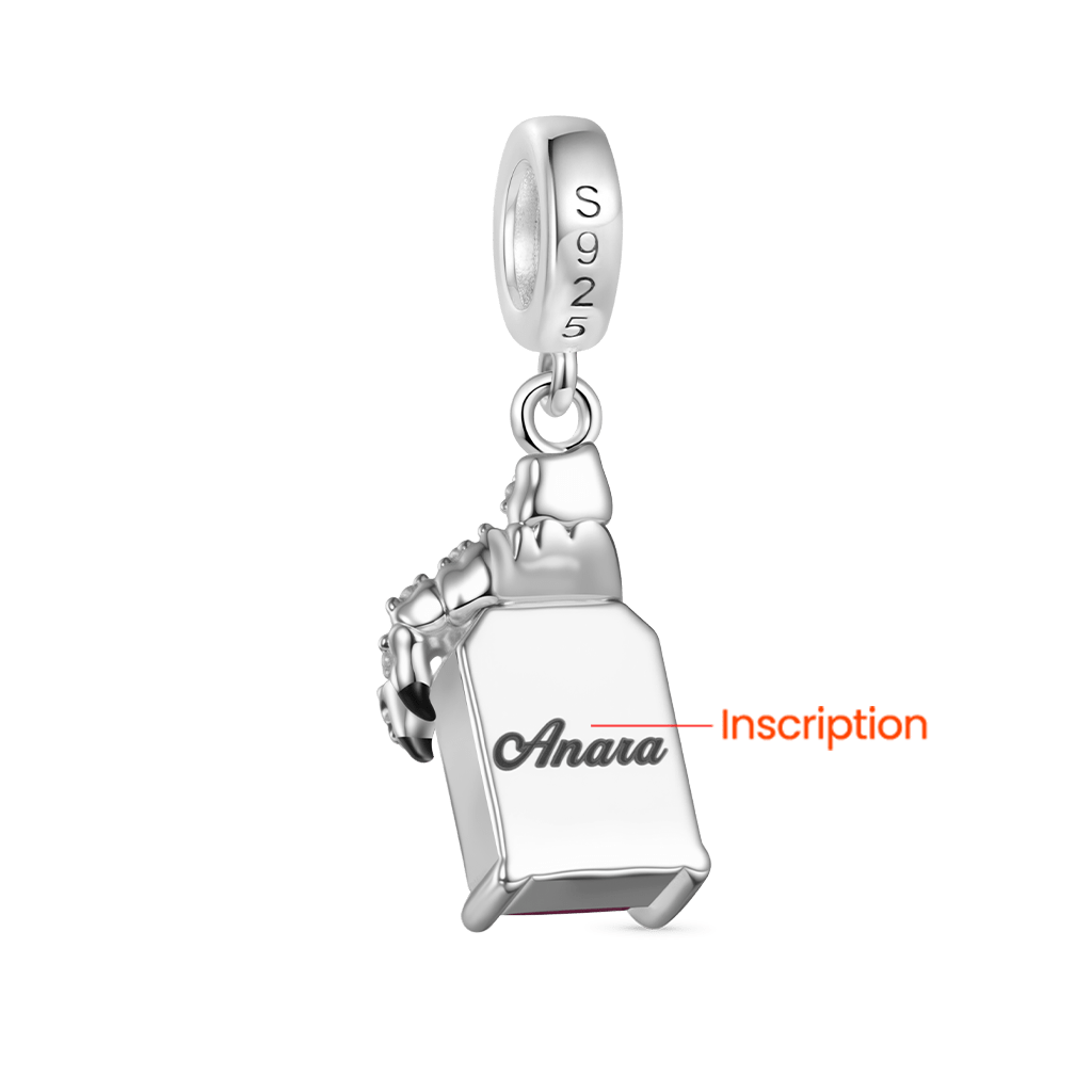 Gnoce Engravable Skeleton Hand Bone Birthstone Charm_3