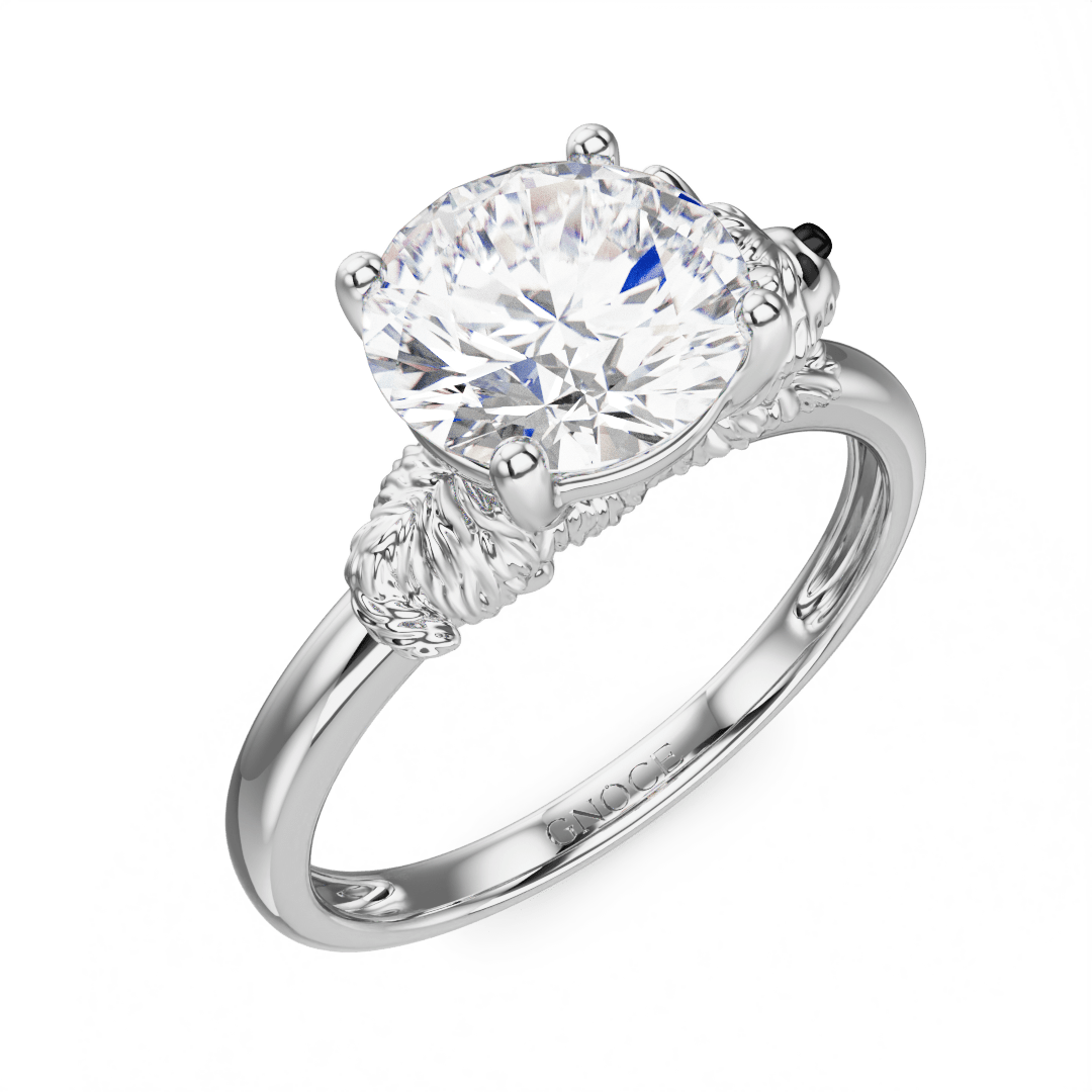 Gnoce West Highland White Terrier Embraces Moissanite Round Cut Ring_3