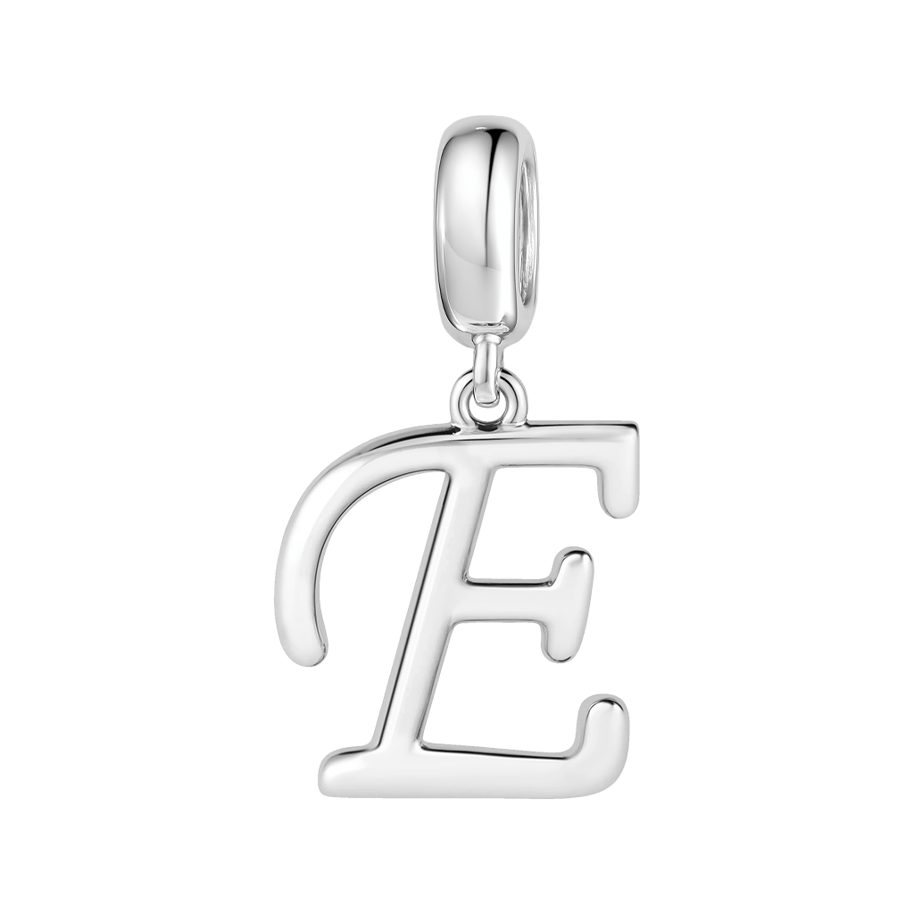 Gnoce "Enjoy Your Life" Letter E 925 Sterling Silver Dangling Charm Great for Bracelet, Choker, Necklace_1