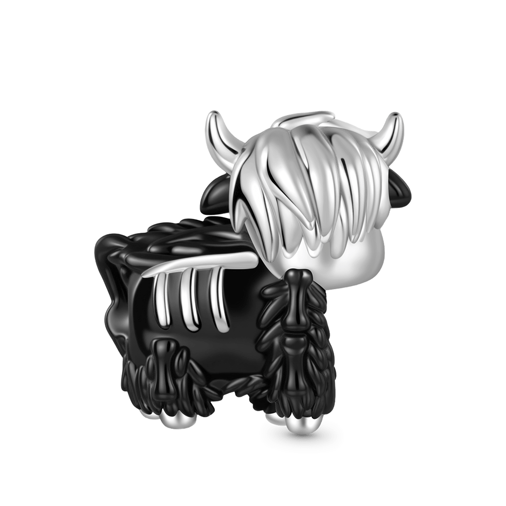 Gnoce Halloween Skeleton Highland Cow Charm_2