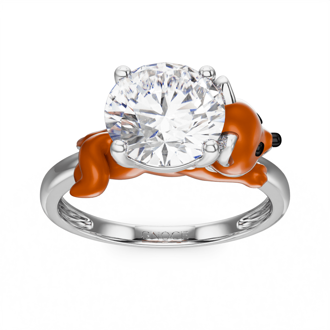 Gnoce Fox Embraces Moissanite Round Cut Ring_2