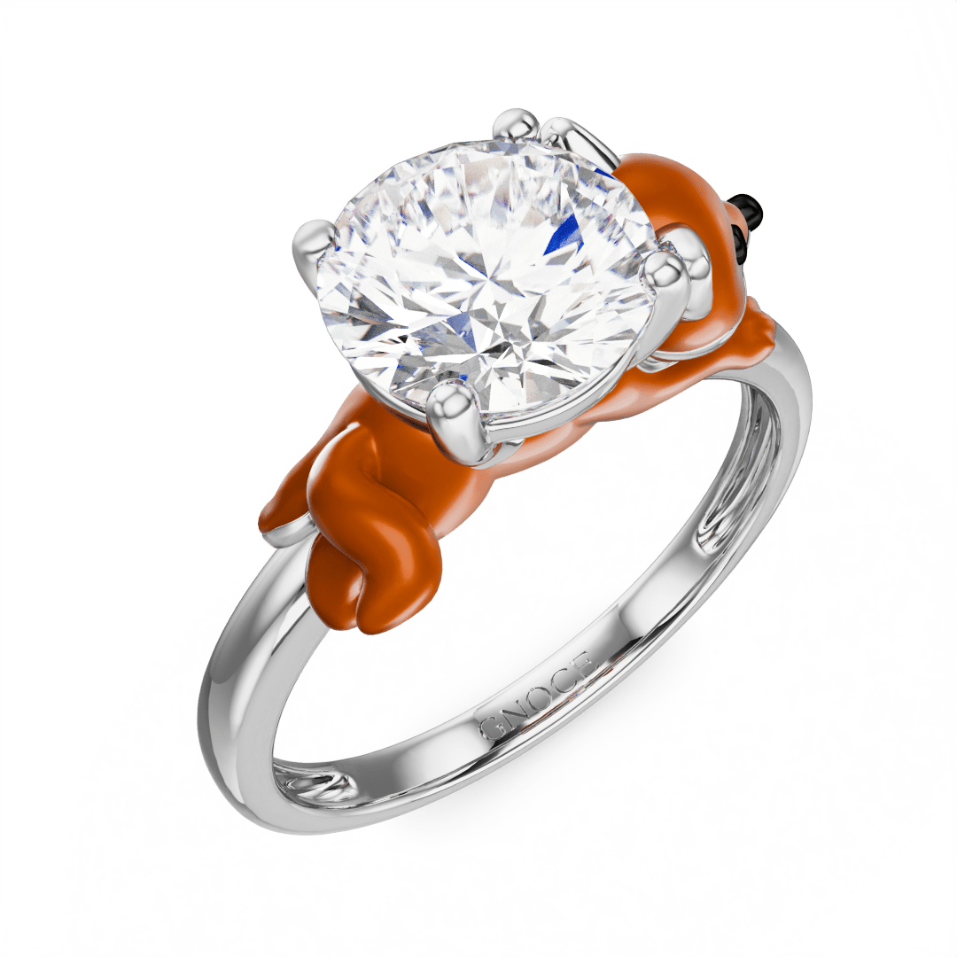 Gnoce Fox Embraces Moissanite Round Cut Ring_3