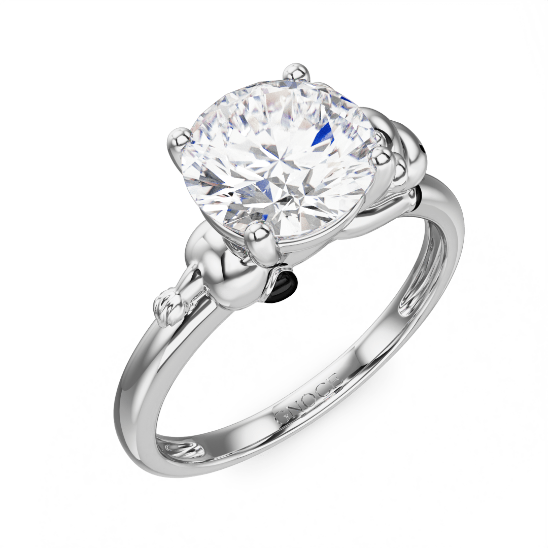Gnoce Dairy Cow Embraces Moissanite Round Cut Ring_3