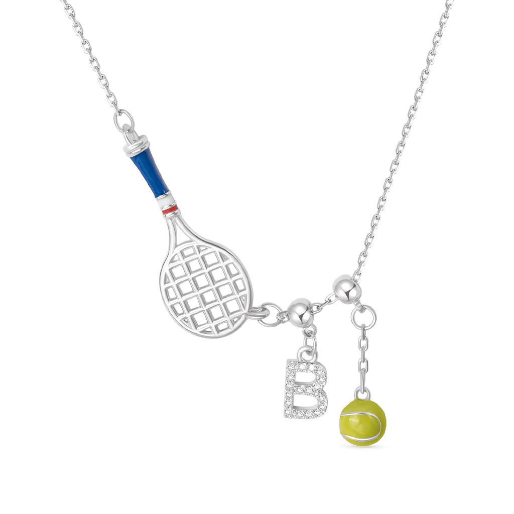 Gnoce Personalized Tennis Ball Racket Necklace_1