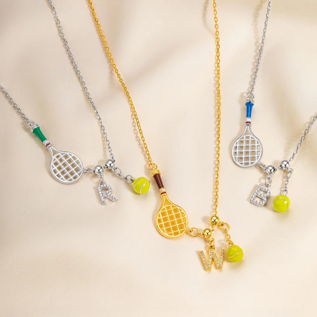 Gnoce Personalized Tennis Ball Racket Necklace_3