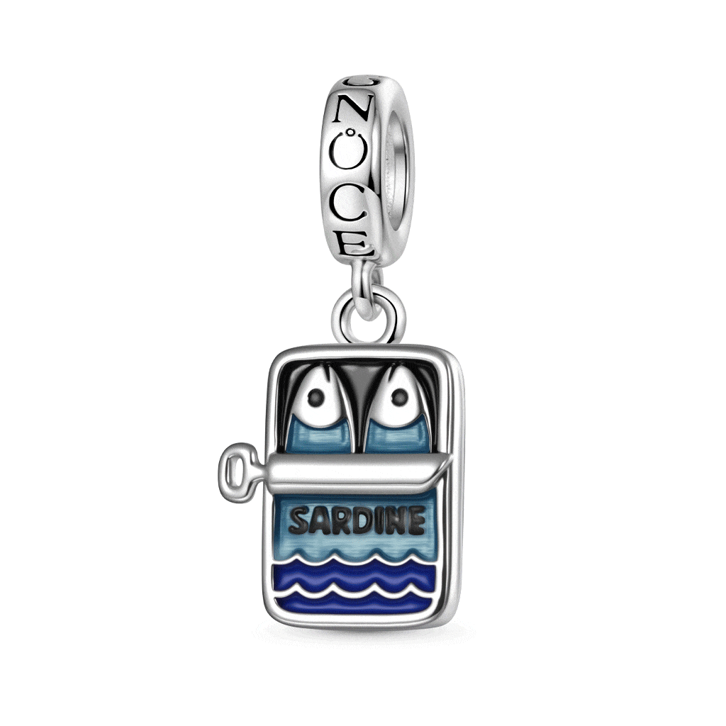 Gnoce Sardine Can Glow-in-the-Dark Pendant Dangle Charm_1