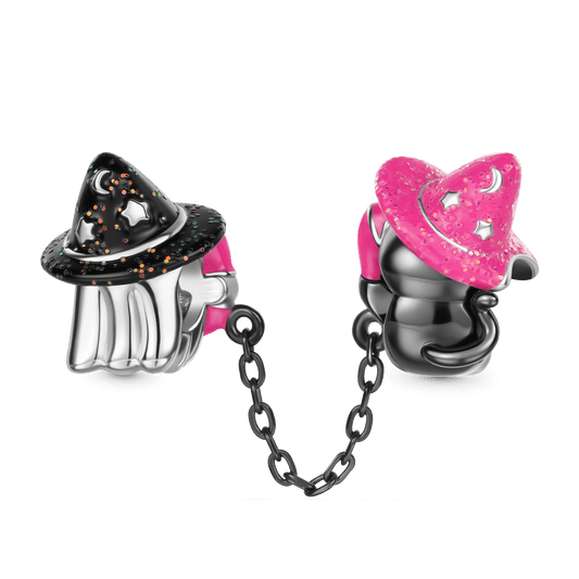 Gnoce Halloween Black Cat & Ghost Phone Call Charm_2