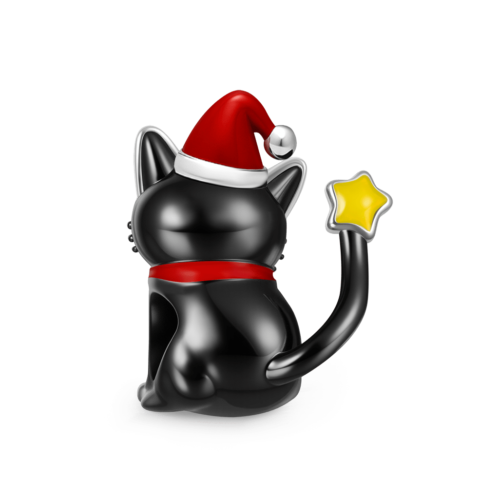 Gnoce Christmas Black Cat Glow-in-the-Dark Charm_5
