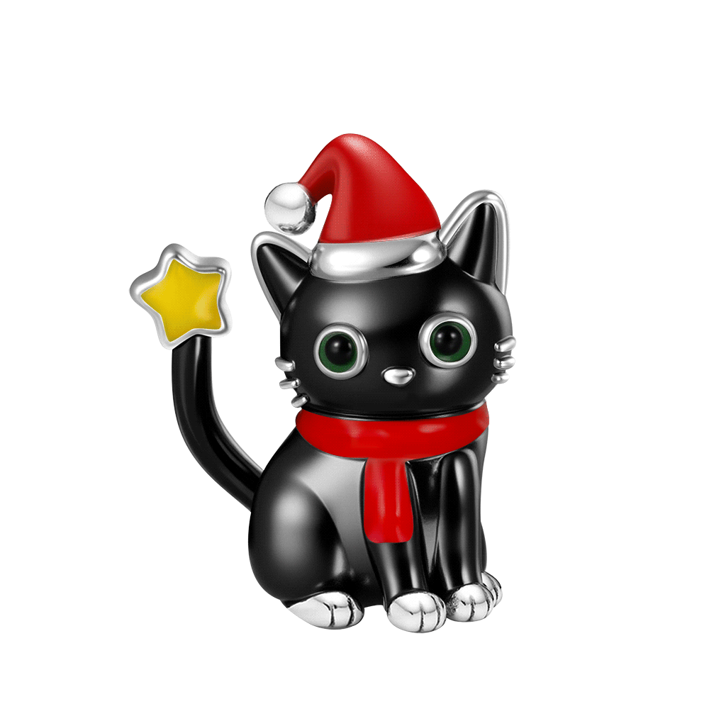 Gnoce Christmas Black Cat Glow-in-the-Dark Charm_1
