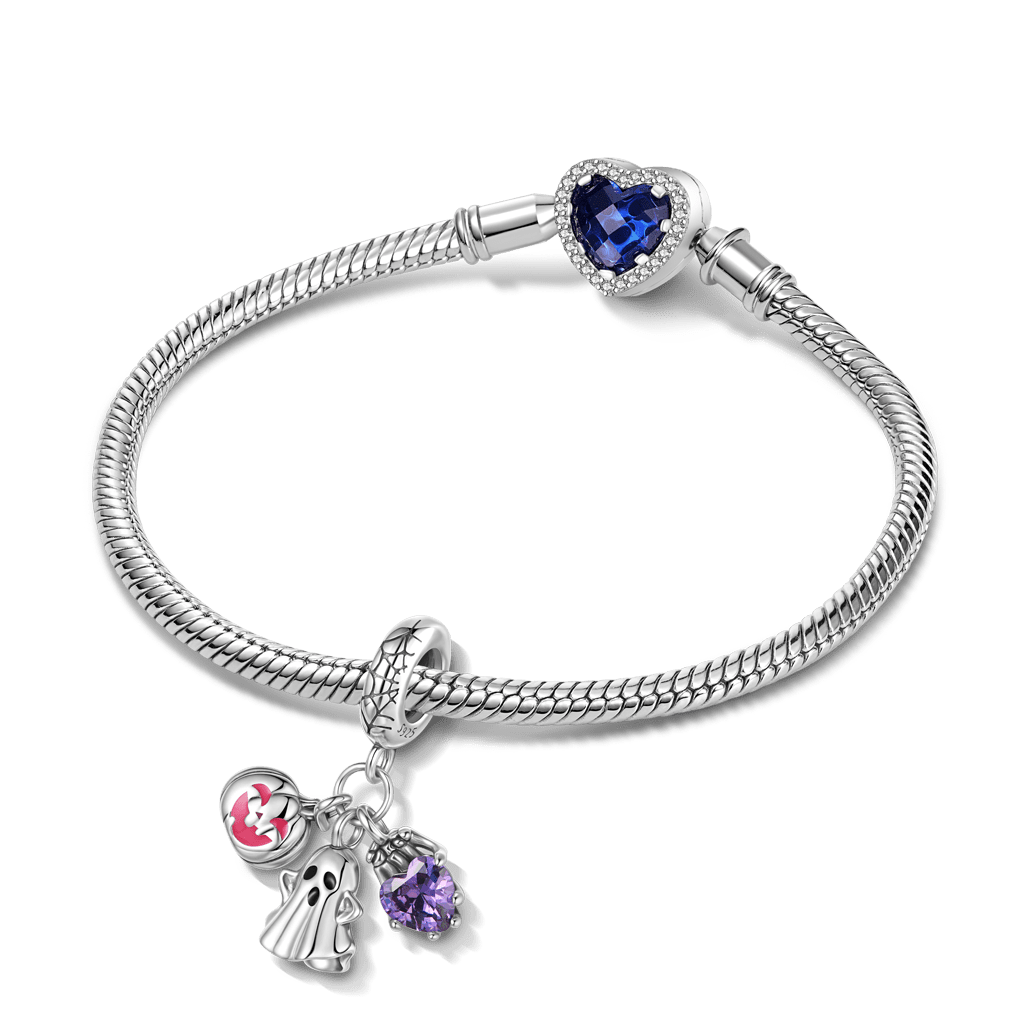 Gnoce Halloween Ghost Pumpkin Skull Triple Pendant Dangle Charm_3