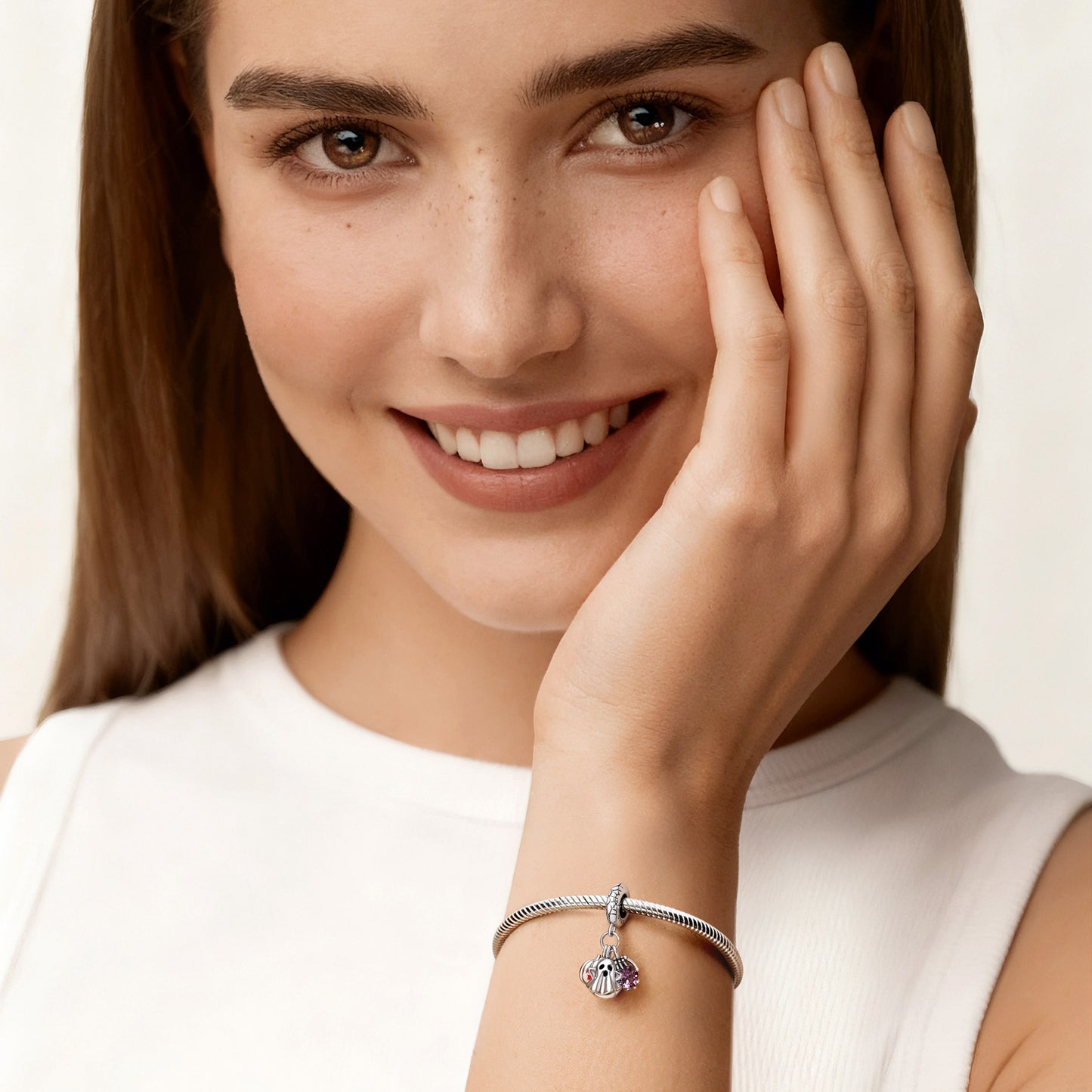 Gnoce Halloween Ghost Pumpkin Skull Triple Pendant Dangle Charm_4