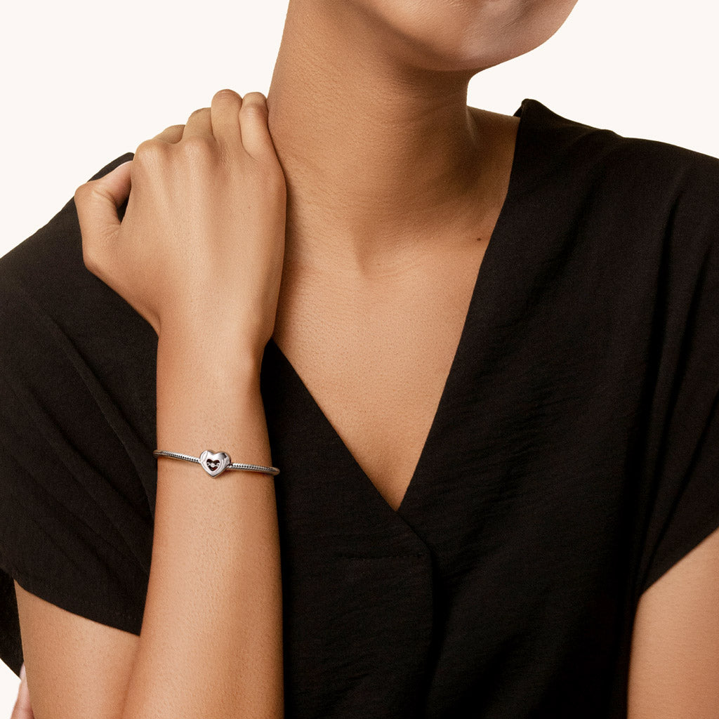 Gnoce Glow-in-the-Dark Beating Heart Personalized Birthstone Charm_5