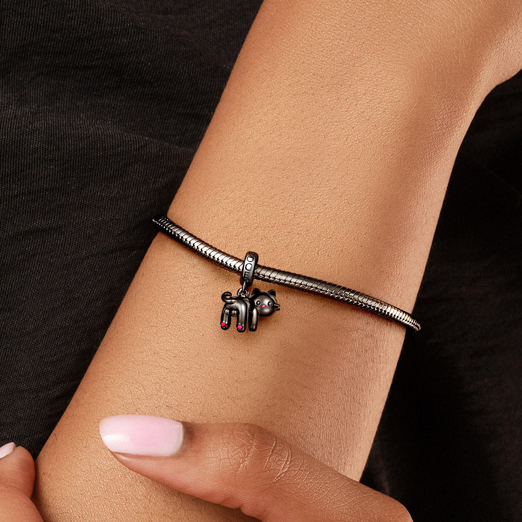 Gnoce Black Cat's Butt Pendant Dangle Charm_2