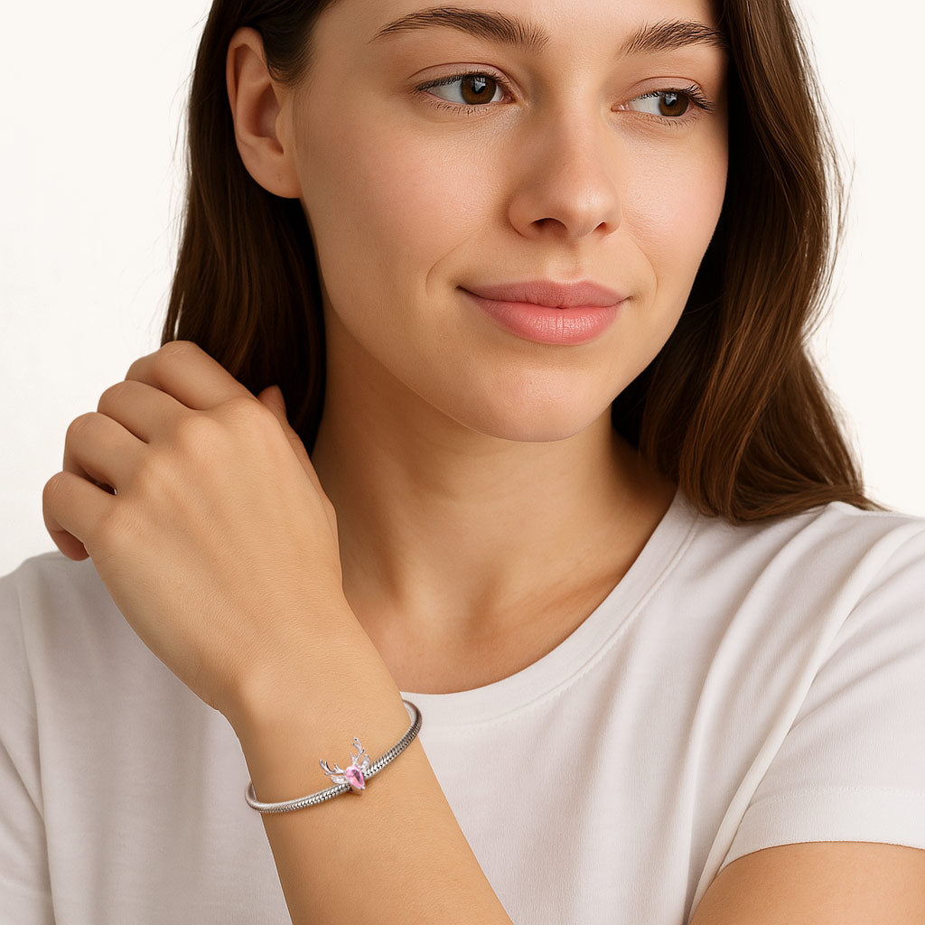 Gnoce Christmas Elk Birthstone Engravable Charm_4