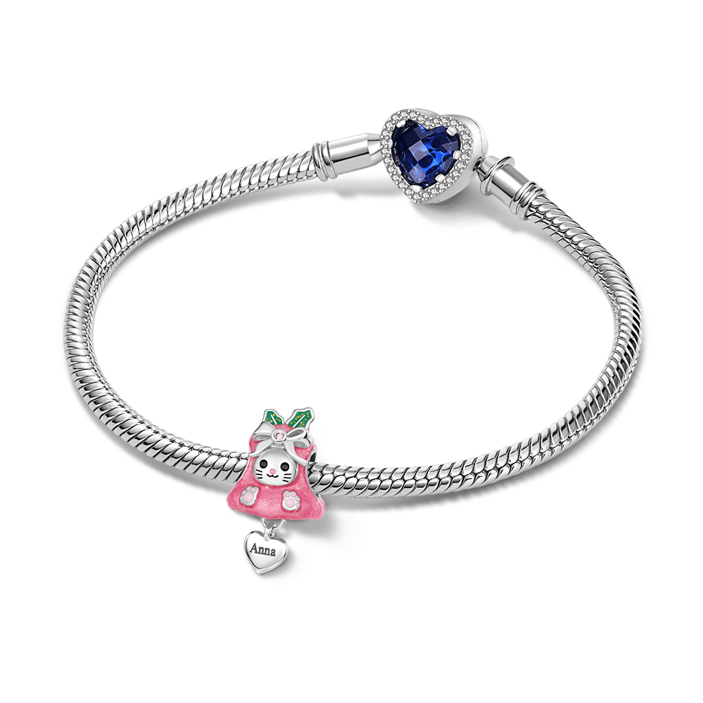 Gnoce Glow-in-the-Dark Christmas Cat Bell Engravable Charm_3