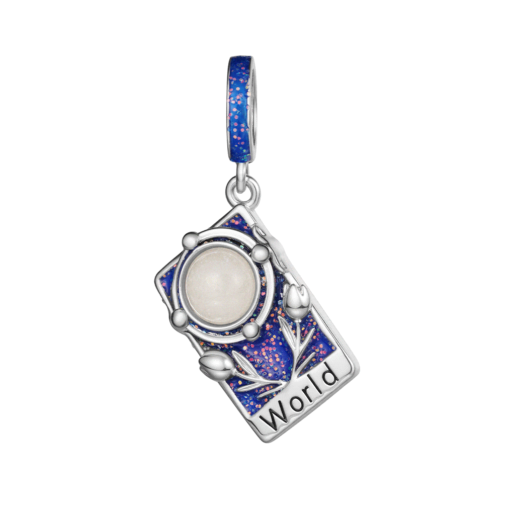 Gnoce Tarot World Card Glow-in-the-Dark Pendant Dangle Charm_1