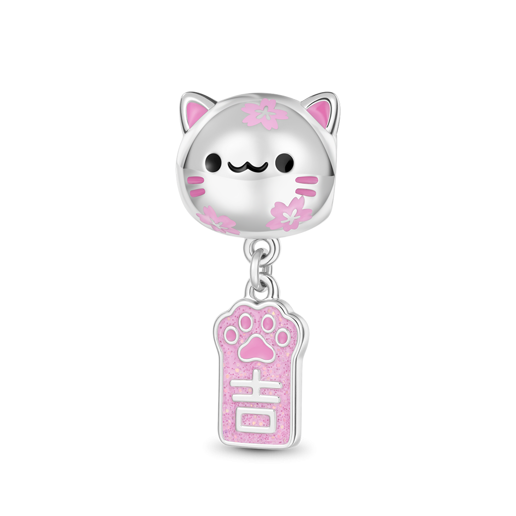 Gnoce Engravable Cat-shaped Wind Chime Amulet Charm_1