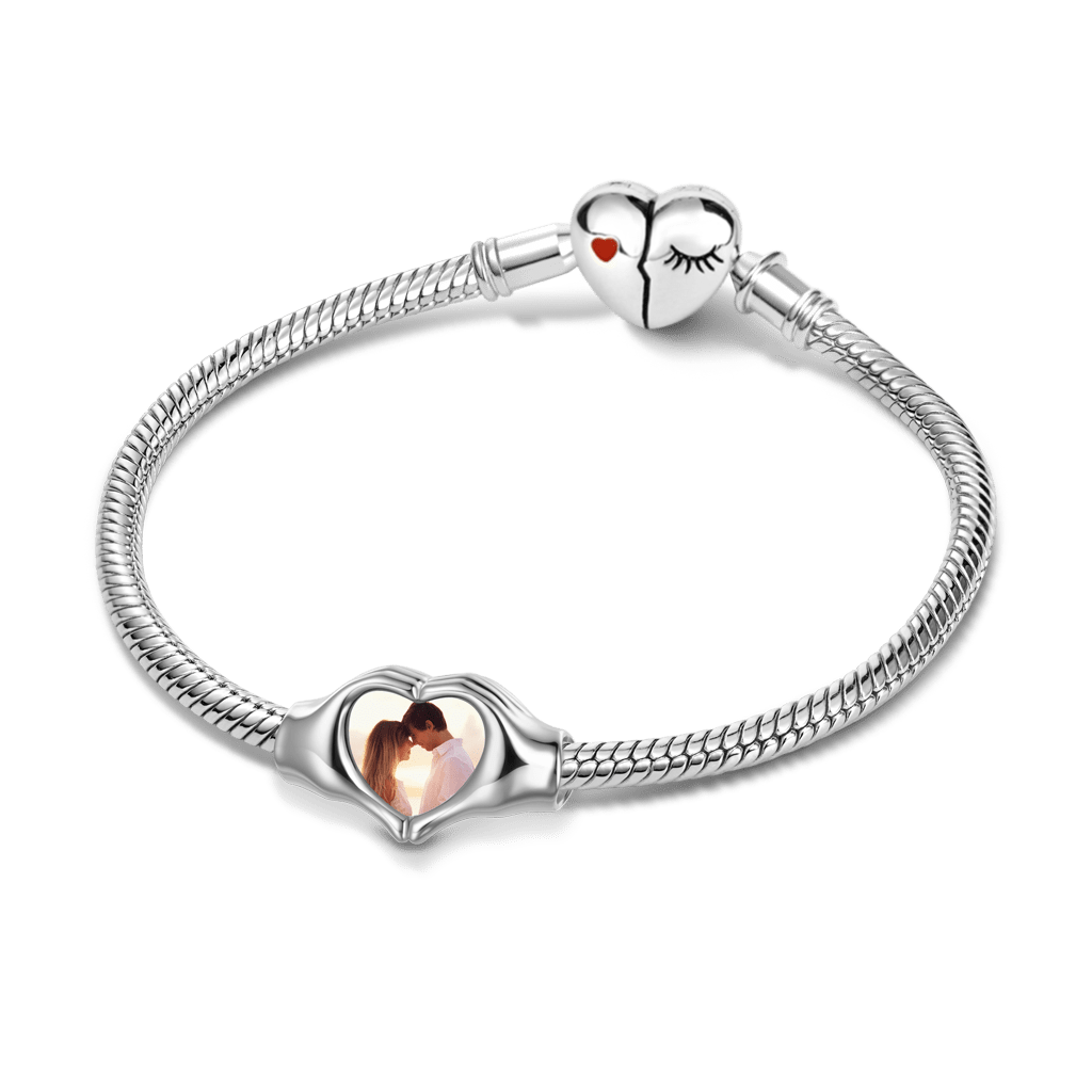 Gnoce Personalized Heart Hands Photo Charm_2