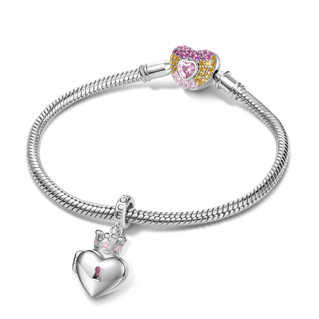 Gnoce Openable Skull Heart Lock Birthstone Pendant Dangle Charm_3