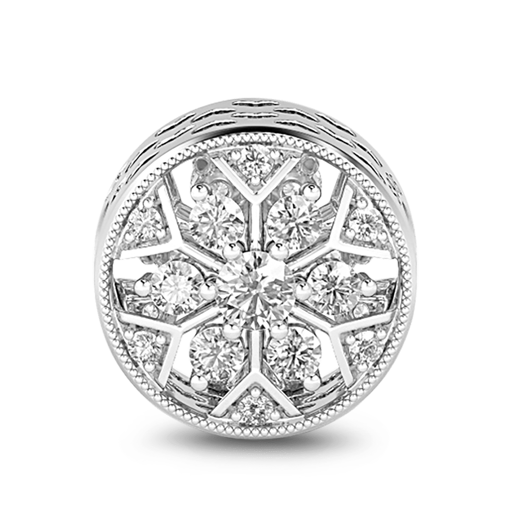 Gnoce "Pure Love " Snowflake Charm Best Christmas Gift for her 925 Sterling Silver Hollow Bead Charm_1