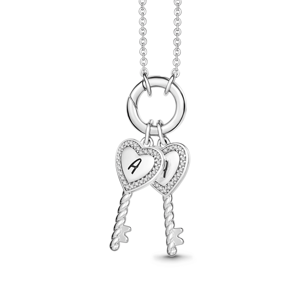 Gnoce Customized Letter Heart-shaped Key Necklace_1