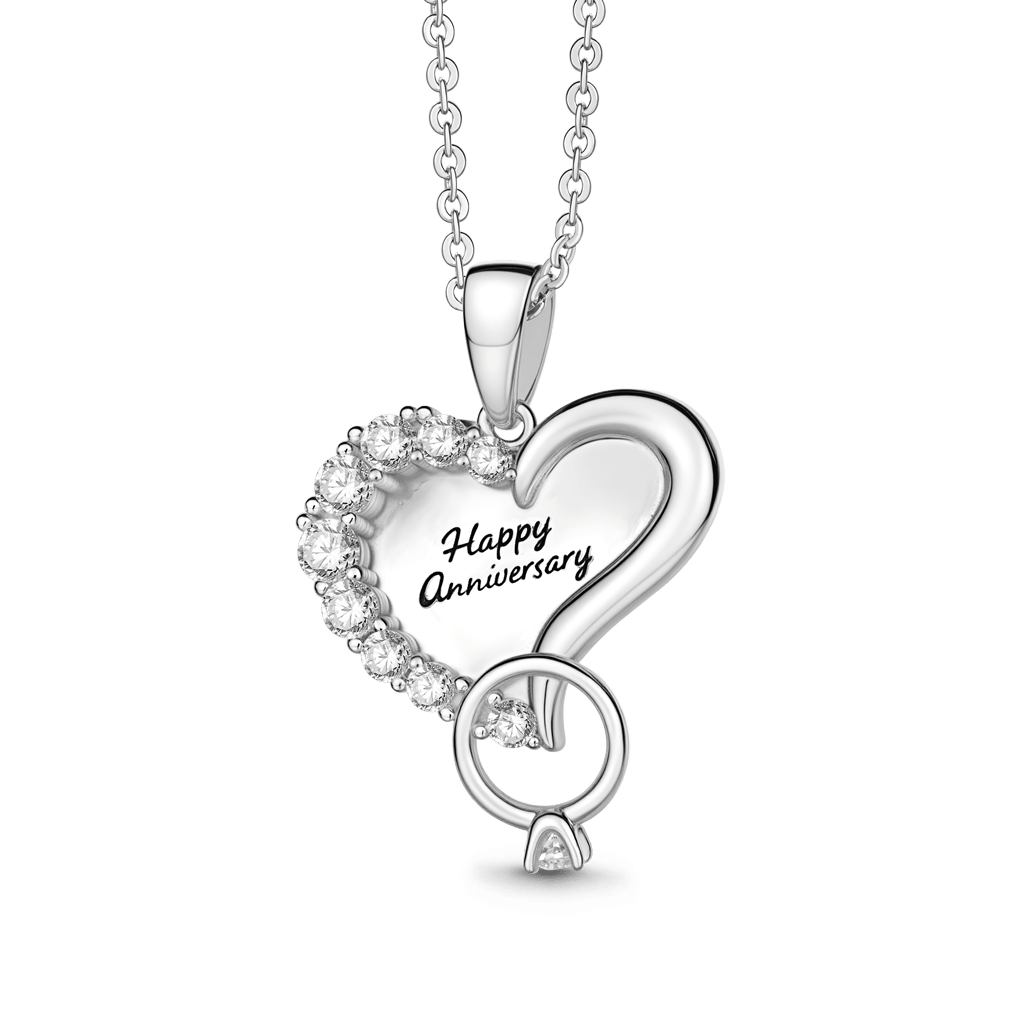 Gnoce ‘Happy Anniversary’ Customized Birthstone Heart-shaped Necklace_4