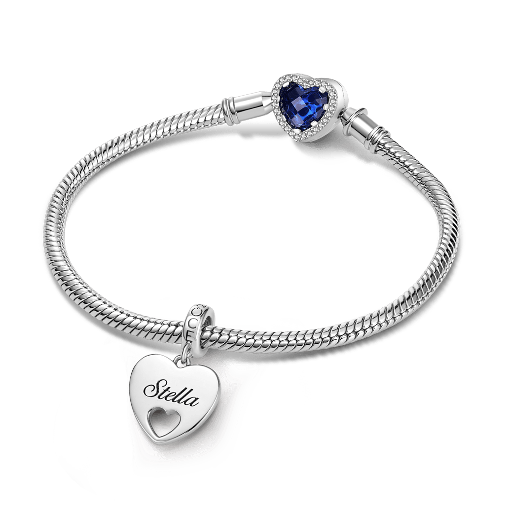 Gnoce Heart-Shaped Double-Sided Engravable Pendant Dangle Charm_4