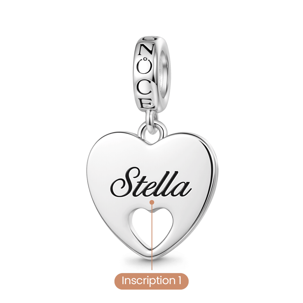 Gnoce Heart-Shaped Double-Sided Engravable Pendant Dangle Charm_2