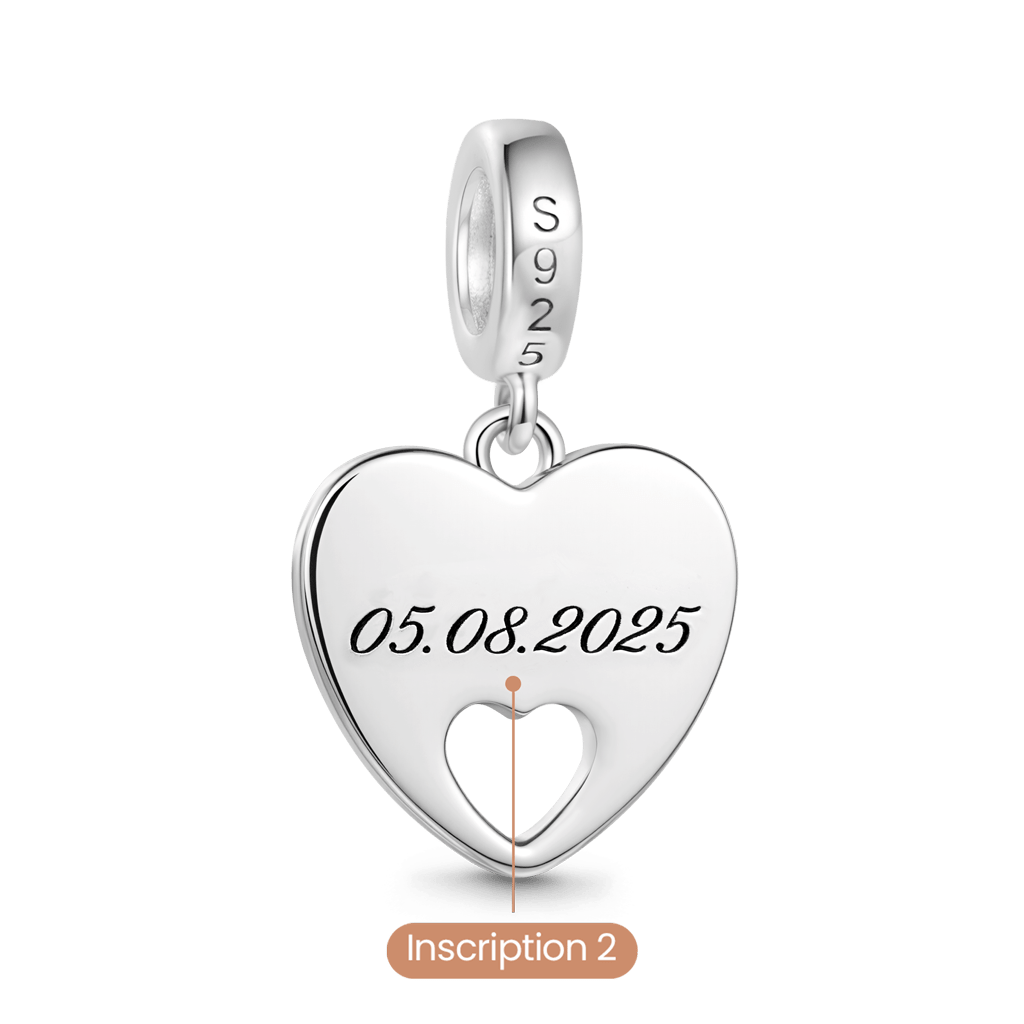 Gnoce Heart-Shaped Double-Sided Engravable Pendant Dangle Charm_6