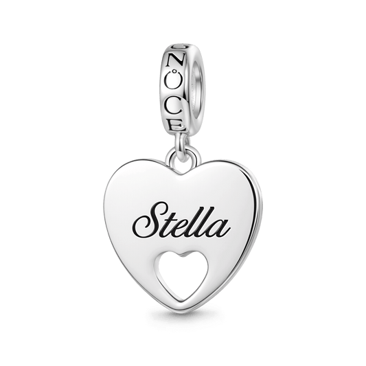 Gnoce Heart-Shaped Double-Sided Engravable Pendant Dangle Charm_1