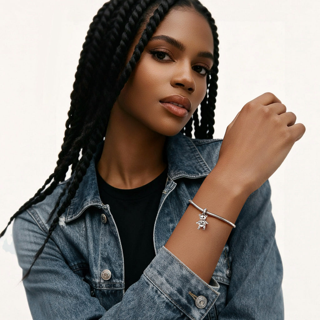 Gnoce Personalize Photo Engravable Bear Pendant Dangle Charm_3