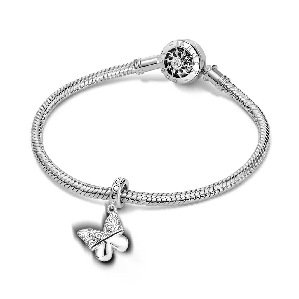 Gnoce Openable Butterfly Birthstone Pendant Dangle Charm_4