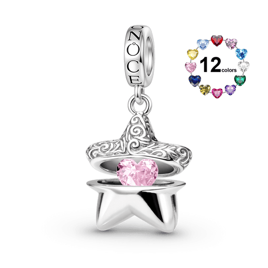 Gnoce Custom Openable Star Birthstone Pendant Dangle Charm_1