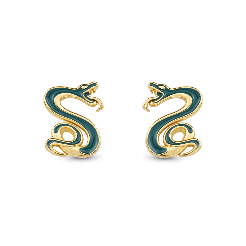 Gnoce Harry Potter Slytherin Snake Stud Earrings_1