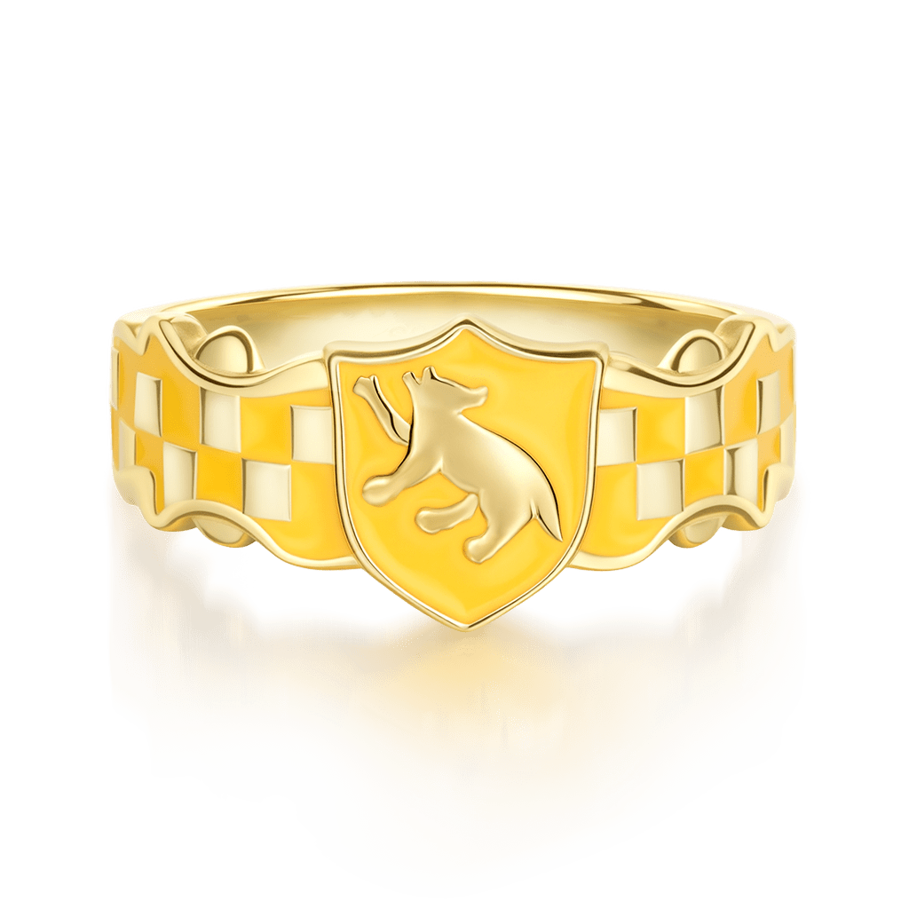 Gnoce Harry Potter Hufflepuff Badger Band Ring_1