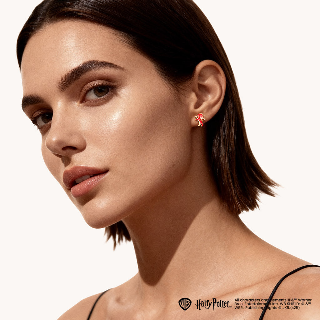 Gnoce Harry Potter Gryffindor Lion Stud Earrings_3