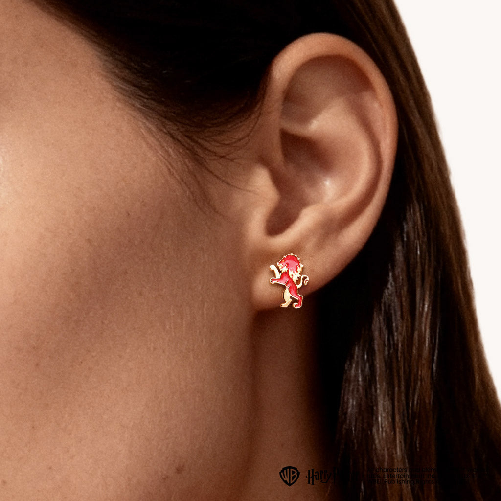 Gnoce Harry Potter Gryffindor Lion Stud Earrings_2