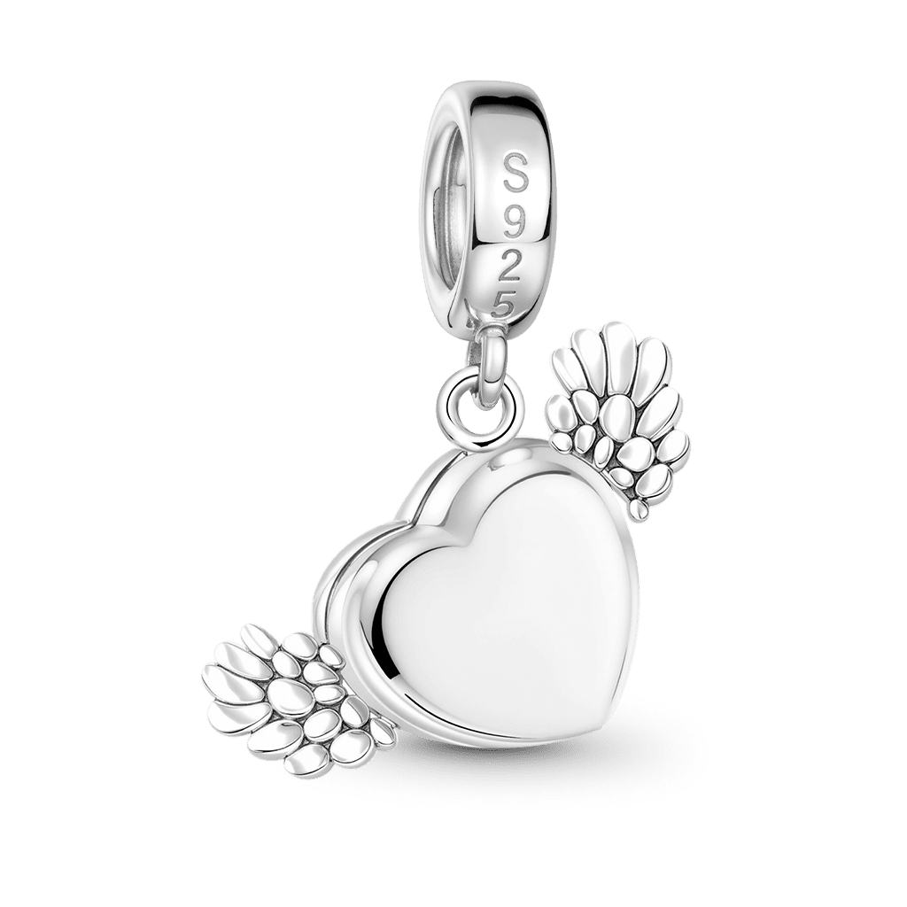 Gnoce Heating Color-changing Magic Personalized Photo Angel Wings Heart Charm_7