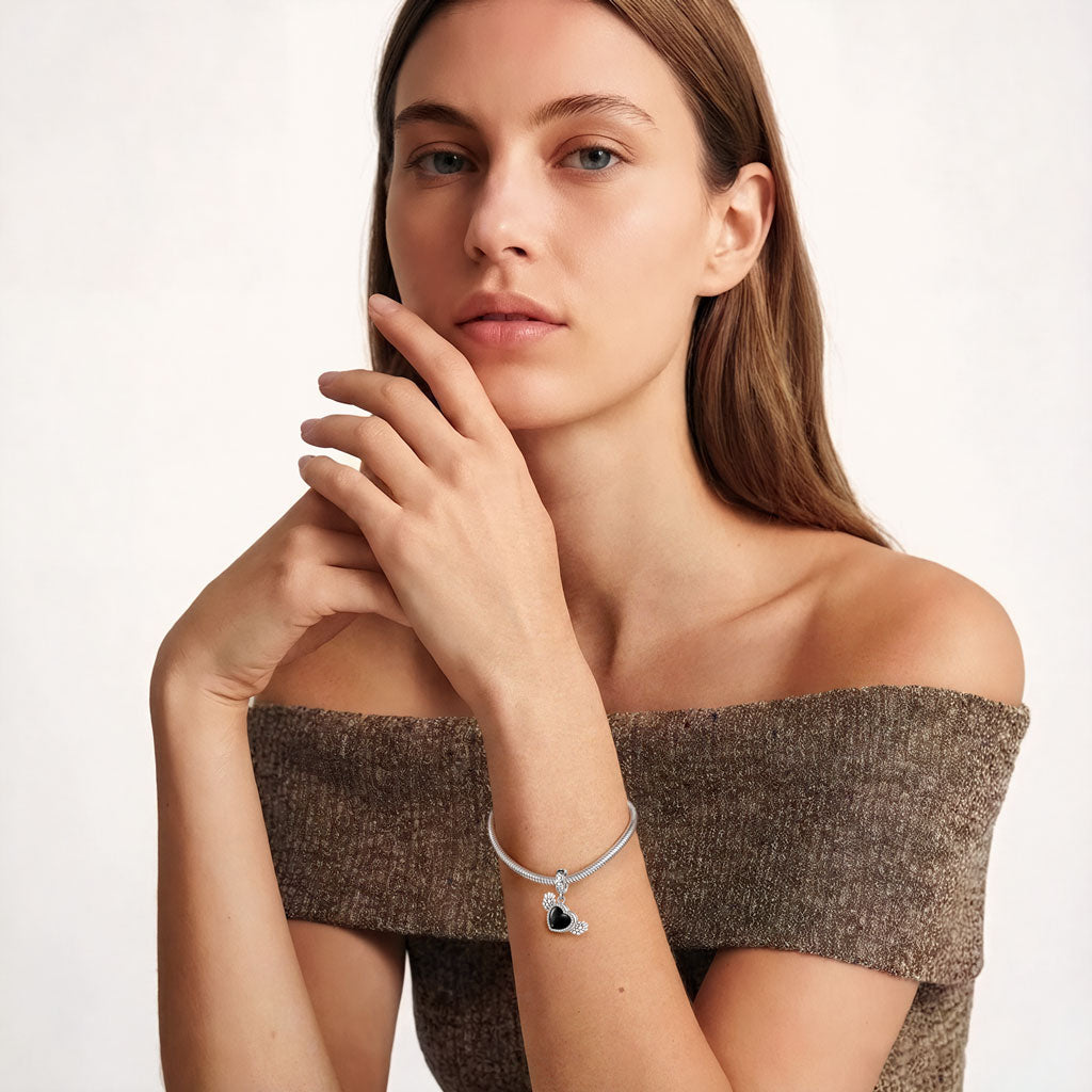 Gnoce Heating Color-changing Magic Personalized Photo Angel Wings Heart Charm_6